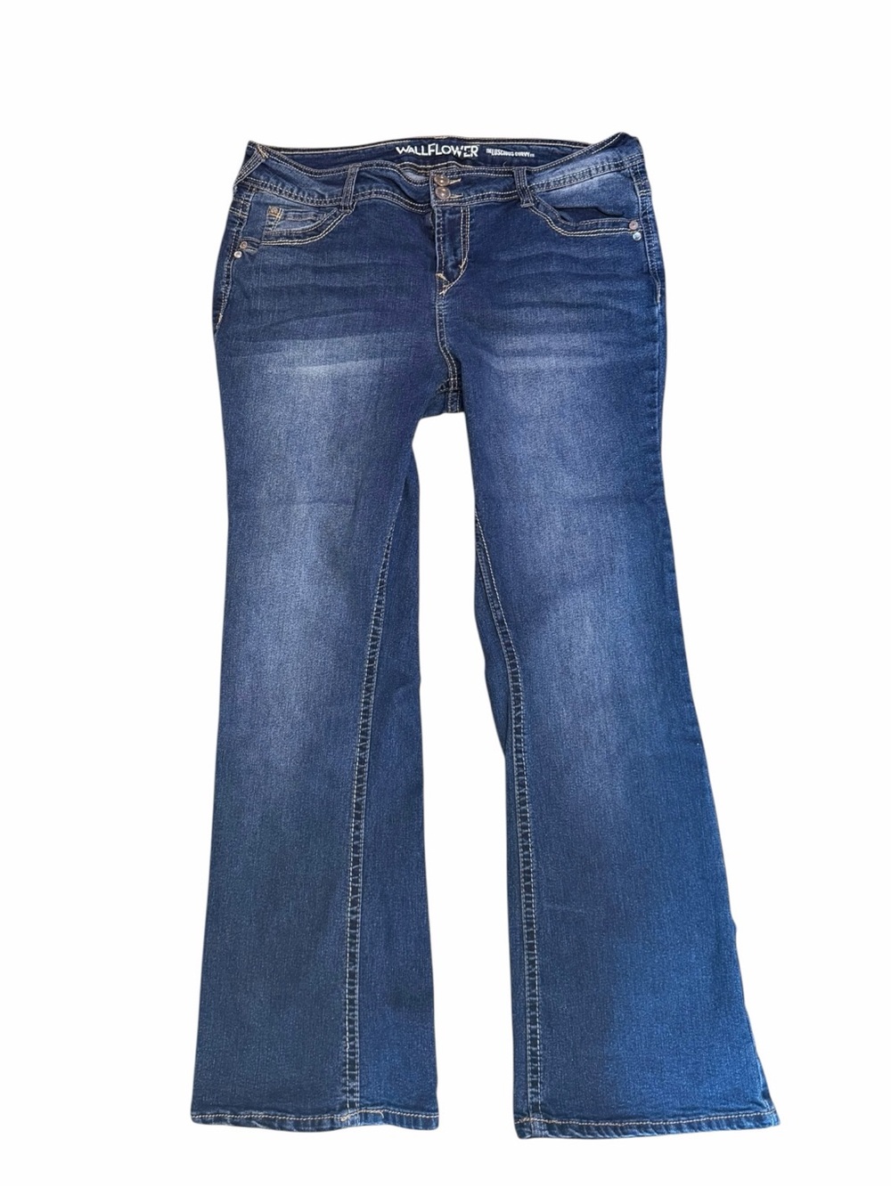 Y2K WallFlower Luscious Curvy Bootcut Jeans Size 17 Embroidered Western